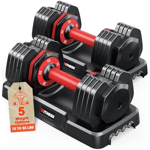 Rendpas Adjustable Dumbbells Set of 2, Select Weight Dumbbell Set, 5 in 1 Free Dumbbell Set with Anti-Slip Texture Handle, Weight Set For Home Gym Suit both Men and Women - Image 1