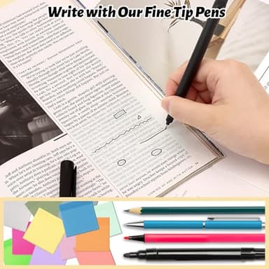 800 Sheets Transparent Sticky Notes, 3x3 Inch 14 Pads Self-Adhesive Translucent Clear See Through Post Sticky Notes for Planner Office School College Teacher Student Supplies 6 Bright Color - Image 3