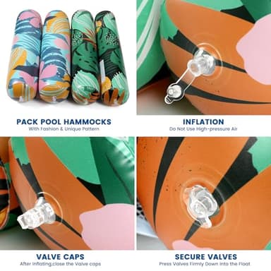 2 Pack Pool Floats Adult - 4-in-1 Pool Floats Hammock, Drifter, Lounge Chair, Saddle, Inflatable Non-Stick PVC Material Pool Float for Vacation - Image 5