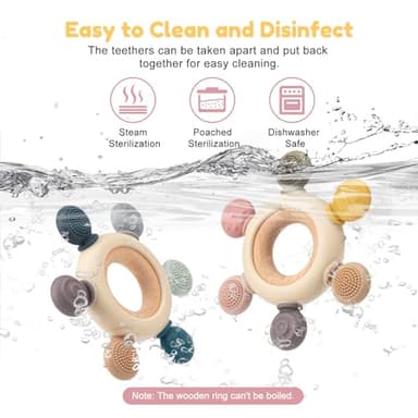 Baby Teething Toys for 0-6 6-12 Months, BPA Free Teether Sensory Toys for Babies 0 3 6 9 12 18 Months, Newborn Infant Toys Gifts for 1 One Year Old Baby Boys Girls - Image 4