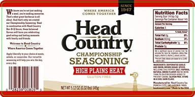 Head Country Bar-B-Q Championship Seasoning, High Plains Heat Gluten Free All-Purpose Barbecue Seasoning Extra Spicy Dry Rub To Turn Up The Heat On Your BBQ Favorites 5.12 Ounce, Pack of 6 - Image 2