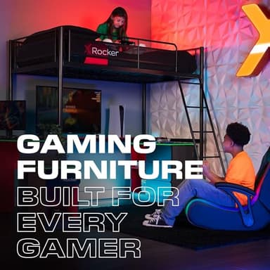 X Rocker Emerald RGB LED Youth Floor Rocking Video Gaming Chair with Headrest Speakers, Armrests, Foldable, Vegan Leather, 300 lbs Max, Amazon Exclusive, Gray - Image 7