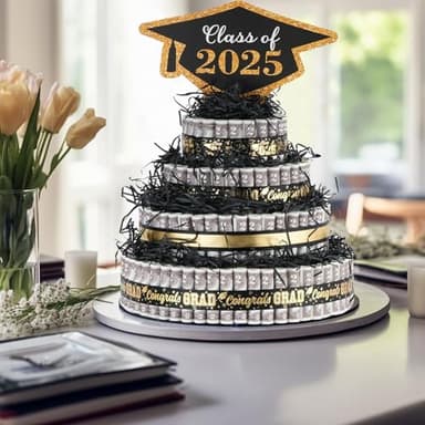 2025 Graduation Gifts for Her/Him- 4 Tier Graduation Cake Filled with Cash Money, Graduation Decorations Class of 2025 Graduation Centerpieces 2025, Money Gift Ideas for Boys Girls High School College - Image 4