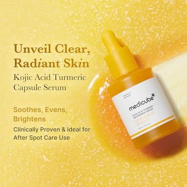medicube Kojic Acid Turmeric Clarifying & Balancing Capsule Serum for Troubled Skin | Soothing & Brightening Facial Serum | Niacinamide & Glow Capsules for Hydration and Barrier Support | 1.01 fl.oz - Image 2