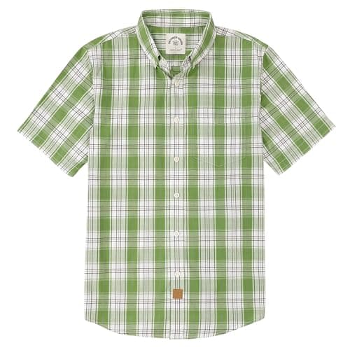 Dubinik® Mens Short Sleeve Button Down Shirts Soft Breathable Summer Vintage Regular Fit Lightweight Men's Casual Shirt - Image 1