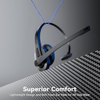 LEVN Wireless Headset with Mic for Work, Bluetooth 5.3 Headset with Microphone (AI Noise Cancelling), Wireless Headphones with Mic & Mute Button for Work from Home/PC/Call Center/Computer/Laptop/Teams - Image 4