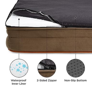 Bedsure Orthopedic Dog Bed for Extra Large Dogs - XL Washable Dog Sofa Beds Large, Supportive Foam Pet Couch Bed with Removable Washable Cover, Waterproof Lining and Nonskid Bottom, Brown - Image 4