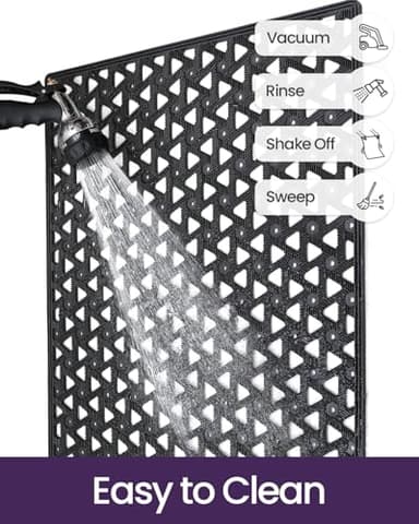 DEXI Front Door Mat Outside Entrance,19x30 Rubber Floor Doormat Heavy Duty Non Slip, Dirt Trapper Waterproof Exterior Entry Mats All Weather for Patio Entryway Drainage, Black - Image 7