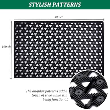 Outdoor Mat for Front Door - Door Mat Outside Entrance, 19 x 30 Welcome Rubber Doormat, Waterproof Drainage Heavy-Duty Entry Mats with Non-Slip Backing, Suitable for Gardens, Porches and Garages - Image 2