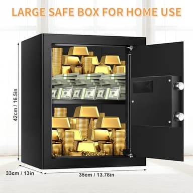 2.8 Cubic Large Fireproof Safes for Home Use, Digital Home Safe Box Fireproof Waterproof with Electronic Keypad and Spare Keys, Anti-theft Fire Safe for Money Documents Medicine Valuables - Image 2