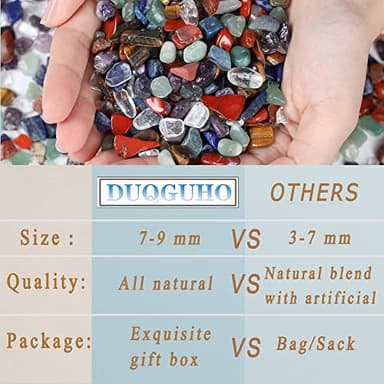 DUQGUHO Chakra Crystals Chip Bulk Natural Mixed Healing Crystal Crushed Stones for Succulent Plant Flowerpot Rocks Vase Filler Pebbles for Planters 0.88 lbs - Image 6