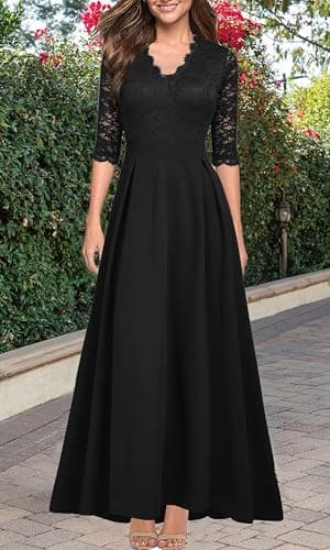 REPHYLLIS Black Dresses for Women Bridesmaid Quinceanera Evening Dresses XL - Image 2