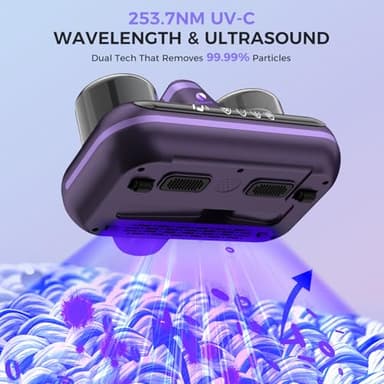 Amzany Mattress Vacuum Cleaner - 5-in-1 Cordless Bed Vacuum Cleaner, Powered by UV-C Light & Ultrasonic Technology, 16Kpa Strong Suction,Low Noise,Suitable for Dust, Pet Hair, Etc - Purple - Image 3