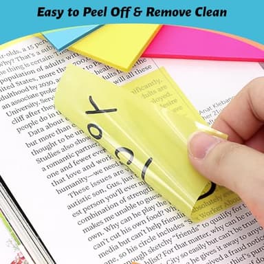 800 Sheets Transparent Sticky Notes, 3x3 Inch 14 Pads Self-Adhesive Translucent Clear See Through Post Sticky Notes for Planner Office School College Teacher Student Supplies 6 Bright Color - Image 5