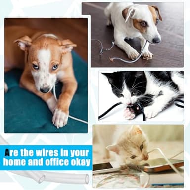 Cord Protectors from Pets No Chew - Heavy Duty Wire Cover & Transparent Cable Sleeve (1/2in Dia, 30ft Length, 2mm Thick) - Puppy Proof Cord Covers for Electrical Wires, TV Cables, Chargers (30FT) - Image 2