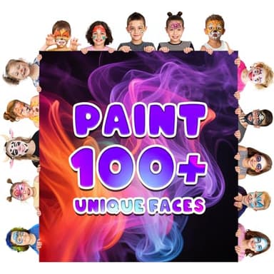 Fenmay Face Painting Kit for Kids, Non-Toxic and Hypoallergenic Face Paint Makeup Kit| with Stencils, Book, Easy to Use and Safe for Kids, Fun for Halloween, Birthday Party, School Event - Image 8