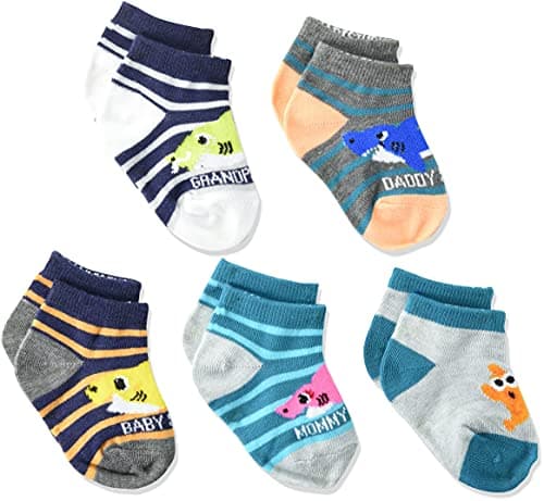 Nickelodeon unisex baby Shark 5 Pack Shorty Socks, Blue, 12-24 Months US - Image 1