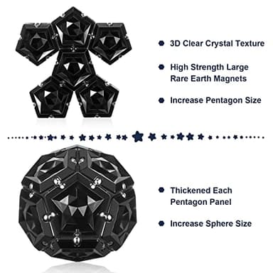 Magnetic Fidget Sphere Stress Relief Toys for Adults Kids, Anxiety Sensory Fidget Toys with Strong Neodymium Magnets, Desk ADHD Focus Tool Gift for Men Women (2.67'' Travel-Safe Toy Ball) - Image 2