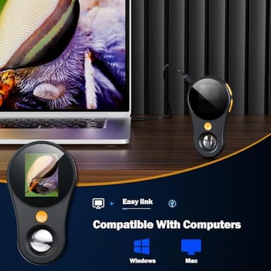 Digital Microscope Handheld with 2.0 Inch IPS Color Screen, 500x Magnifying Glass for Kids & Adults, Portable Mini Microscope Camera with 8 LED Lights, USB Compatible with PC Windows, Mac OS (Black) - Image 3