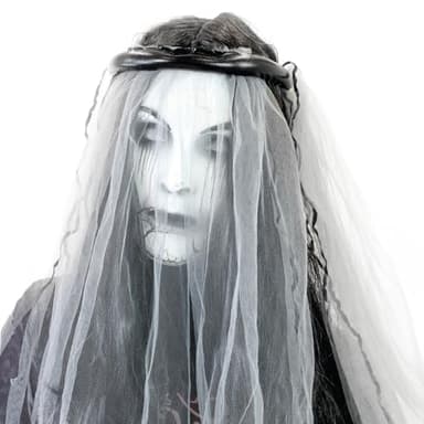 Haunted Hill Farm Rising Ghost Bride by Tekky, Battery-Operated, Sound Activated Animatronic with Sound Effects and Lights for Indoor or Covered Outdoor Creepy Halloween Decoration - Image 12
