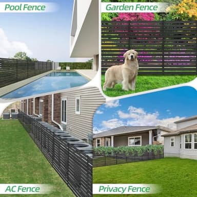 60" H x 38" W Air Conditioner Fence Screen Trash Can Privacy Fence Panels for Outside Unit, Pool Eequipment Enclosure, No Dig Backyard Fencing (Black) - Image 6