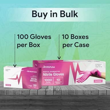 FifthPulse Fuchsia Hot Pink Nitrile Disposable Gloves - Case of 1000 3 Mil Nitrile Gloves X Large - Powder and Latex Free - Surgical Medical Exam, Food Safe Cooking - Image 7
