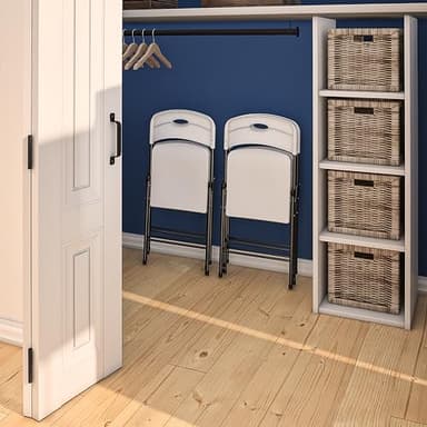 COSCO Solid Resin Folding Chair, 4-Pack, White - Image 9