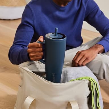 BrüMate Era 40 oz Tumbler with Handle and Straw | 100% Leakproof Insulated Tumbler with Lid and Straw | Made of Stainless Steel | Cup Holder Friendly Base | 40oz (Blue Agave) - Image 6