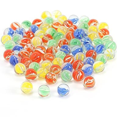 CHUKEMAOYI 400 pcs Color Mixing Glass Marbles ,9/16 inch Bulk for Kids Marble Games,DIY and Home Decoration - Image 1