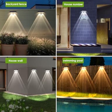 LIANGLOME Solar Fence Lights Outdoor - 2700/4000/6000K 3 Mode, Waterproof LED, Fence Light Solar Powered for Outside, Backyard/Railing/Step/Patio/Wall and Home Improvement(8 Pack) - Image 6