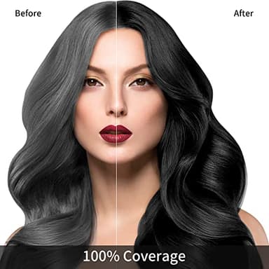KINGMING Black Hair Dye Shampoo for Gray Coverage - 3 in 1 Herbal Instant color with 100% Cover for Women & Men (500ml) - Image 2