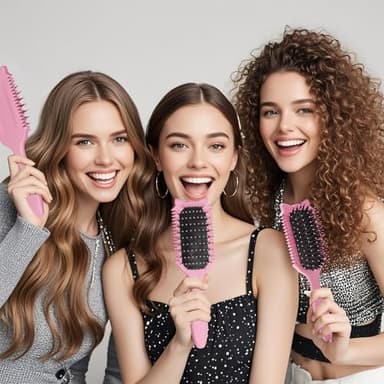 Curl Defining Brush, Curly Hair Brush for Curls Waves & Coils, Define, Volumize, Detangle Women Girls Curls, Reduce Hair Pulling Frizz, Fun Cat-Head Design, Pink, 1PCS - Image 8