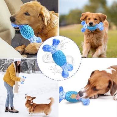 Rensh Tough Dog Chew Toys for Aggressive Chewers, Almost Indestructible Dog Toys for Medium Large Breed, Super Bone Chew Toy to Keep Them Busy & Reduce Boredom, Teeth Cleaning & Training, Milk Flavor - Image 6