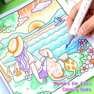 SFAIH Pastel Alcohol Markers Brush Tip - 51 Colors Double Tipped Art Markers for Artist Adult Coloring Illustration, Gifts for Artist Adult, Dual Tip Brush & Chisel, Colorless Blender, Easy Blending - Image 9