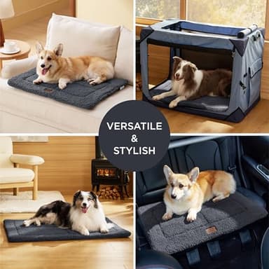 Bedsure Washable Dog Crate Bed for Large Dogs, Soft Foam Floor Pet Mat, Versatile Lightweight Pet Crate Pad for Cages - Image 6