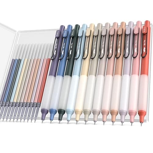 Mr. Pen- Retractable Gel Pens with Case, 12 Pack, Colorful Ink, 12 Refills, Gel Pens Fine Point 0.5mm, Retractable Pens - Image 1