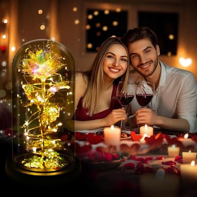 Childom Birthday Gifts for Women,Flowers for Delivery Prime,Colorful Rainbow Light Up Rose in A Glass Dome,Christmas Rose Gifts for Her Mom Women Wife Girl Grandma on Christmas Anniversary Valentines - Image 3