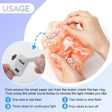 8 Pcs LED Scrunchies for Women - Scrunchy, Light Up Scrunchies for Girls, Colorful Yarn Hair Tie Multi Light Modes, Glow in the Dark Hair Accessories for Christmas Rave Party (#01) - Image 5