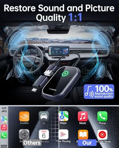Luckymore Wireless Carplay Adapter, Converts Wired to Wireless Carplay Dongle for Plug & Play Carplay Fit for Cars from 2017 & for Apple iPhone iOS 10+ - Image 6