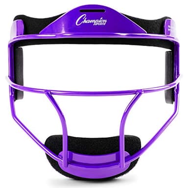 Champion Sports Steel Softball Face Mask - Classic Fielders Masks for Youth - Durable Head Guards - Premium Sports Accessories for Indoors and Outdoors - Purple - Image 1