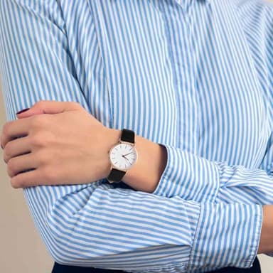 ANNEFIT Watch Bands for Men Women, Top Grain Leather Watch Strap with Quick Release, Band Width 14mm with Gold Buckle (Black) - Image 6