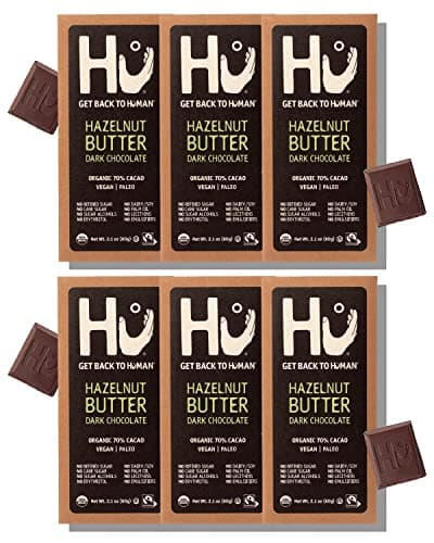 Hu Chocolate Bars | 6 Pack Hazelnut Butter Chocolate | Natural Organic Vegan, Gluten Free, Paleo, Non GMO, Fair Trade Dark Chocolate | 2.1oz Each - Image 1