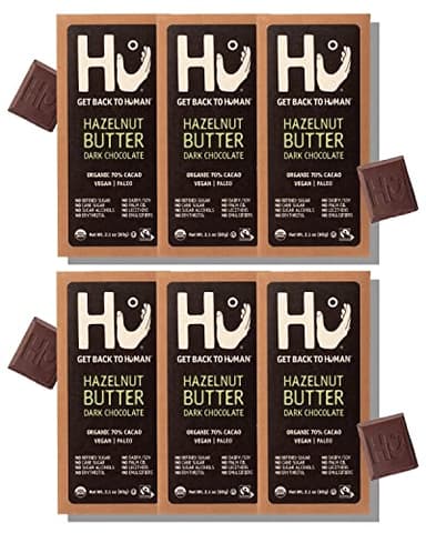 Hu Chocolate Bars | 6 Pack Hazelnut Butter Chocolate | Natural Organic Vegan, Gluten Free, Paleo, Non GMO, Fair Trade Dark Chocolate | 2.1oz Each - Image 1