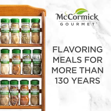 McCormick Gourmet Three Tier Wood 24 Piece Organic Spice Rack Organizer with Spices Included, 27.6 oz - Image 18