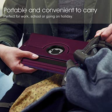 Fintie Rotating Case for iPad 9th Generation (2021) / 8th Generation (2020) / 7th Gen (2019) 10.2 Inch - 360 Degree Rotating Stand Cover with Pencil Holder, Auto Wake Sleep, Purple - Image 7