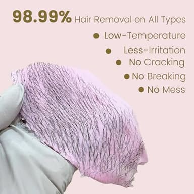 Wax Beads for Hair Removal, Auperwel 2.5lb Hard Wax Beads for Sensitive Skin with 20 Sticks, Waxing Beans for Brazilian, Bikini, Eyebrow Waxing, Painless Refill Pearl Beads for Wax Warmers Kit (Rose) - Image 4