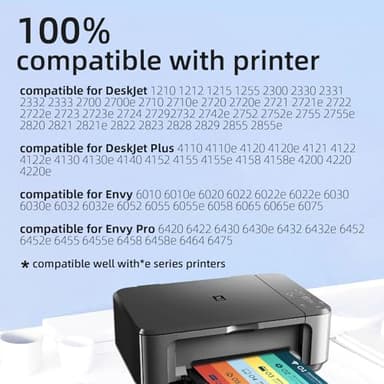 67XL Printer Ink Compatible for HP Ink 67 Compatible for HP 67XL Ink Cartridges Black/Color Combo Pack Fit for DeskJet 2700 2700e 2755e 2855e 4155e 4255e 4100e for Envy 6000 6055e 6400 6455e Printer - Image 2