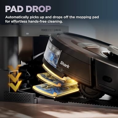Shark PowerDetect NeverTouch, Self-Empty & Self-Refill, Robot Vacuum and Mop with Bagless, 30-Day Debris Capacity HEPA Base, 30-Day Capacity Refill Tank, Pad Dry, Black, AV2810YS - Image 7