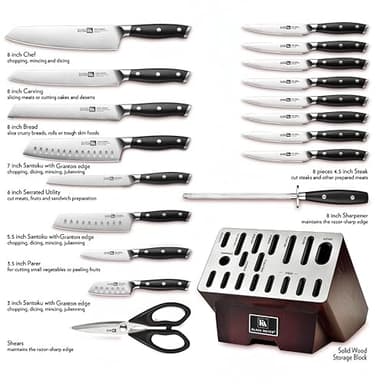 Klaus Meyer Stahl 19 Piece High Carbon Exclusive German Steel Knife Block Set (Black) - Image 3