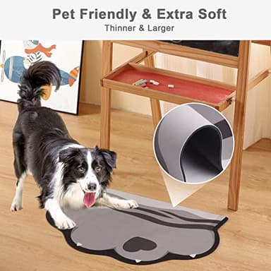 Stiio - Cat Food Mat, Rubber Backed Pet Feeding Mat for Floor Non-Slip Waterproof Dog Water Bowl Tray, Easy to Clean Pet Placemat, Grey 17x28 inches - Image 2